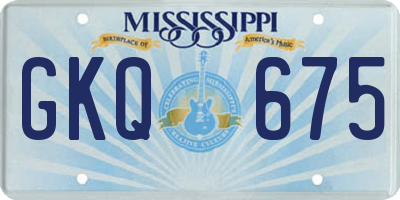 MS license plate GKQ675