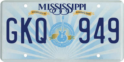 MS license plate GKQ949