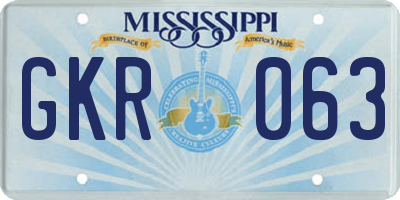 MS license plate GKR063