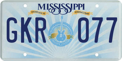 MS license plate GKR077