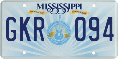 MS license plate GKR094