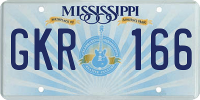 MS license plate GKR166
