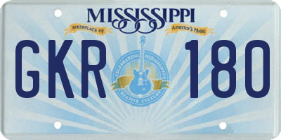 MS license plate GKR180