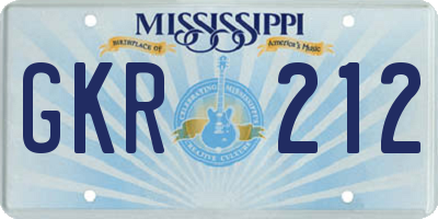 MS license plate GKR212