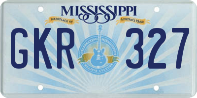 MS license plate GKR327