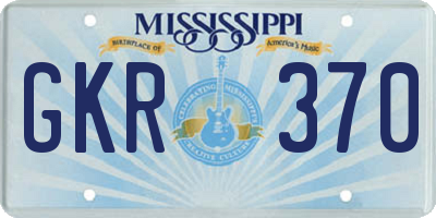 MS license plate GKR370
