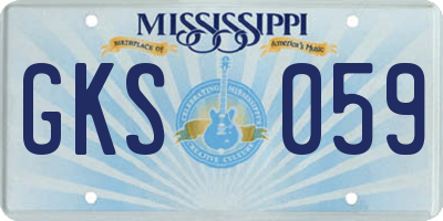MS license plate GKS059