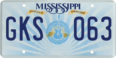 MS license plate GKS063