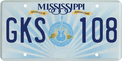 MS license plate GKS108