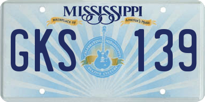 MS license plate GKS139