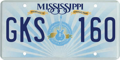 MS license plate GKS160