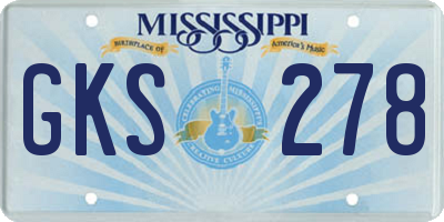 MS license plate GKS278