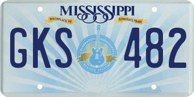 MS license plate GKS482