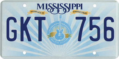 MS license plate GKT756