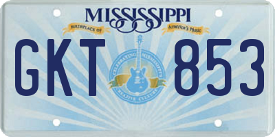 MS license plate GKT853