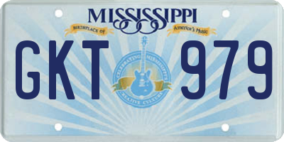 MS license plate GKT979