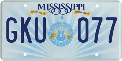 MS license plate GKU077