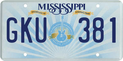 MS license plate GKU381