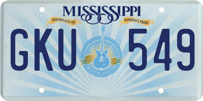 MS license plate GKU549