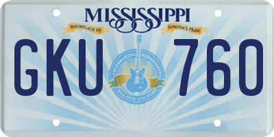 MS license plate GKU760