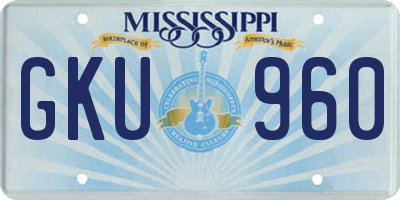 MS license plate GKU960