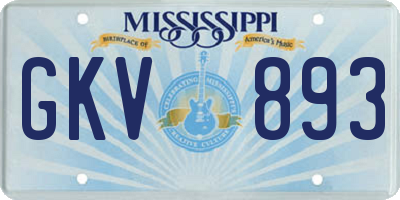 MS license plate GKV893