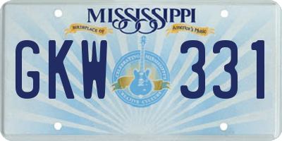 MS license plate GKW331
