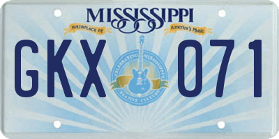 MS license plate GKX071