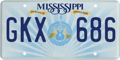 MS license plate GKX686