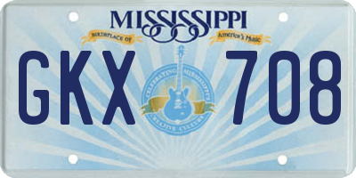 MS license plate GKX708