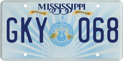 MS license plate GKY068