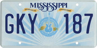 MS license plate GKY187