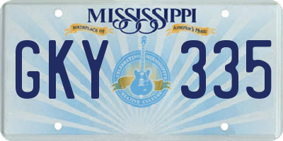 MS license plate GKY335