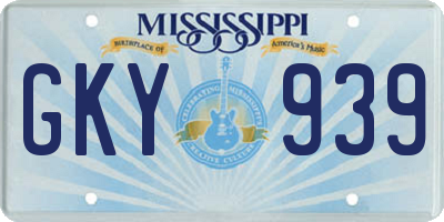 MS license plate GKY939