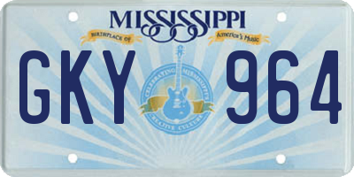 MS license plate GKY964