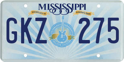 MS license plate GKZ275