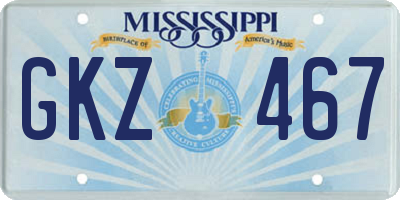 MS license plate GKZ467