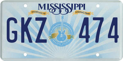 MS license plate GKZ474
