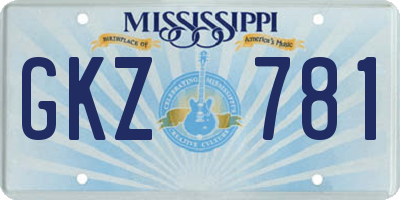 MS license plate GKZ781