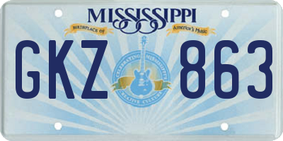 MS license plate GKZ863