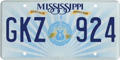 MS license plate GKZ924