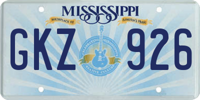 MS license plate GKZ926