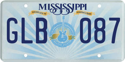 MS license plate GLB087