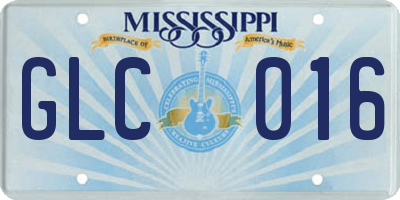 MS license plate GLC016
