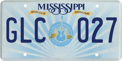 MS license plate GLC027