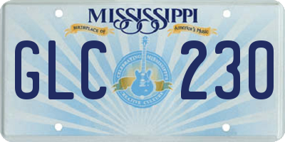 MS license plate GLC230