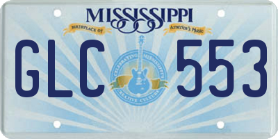 MS license plate GLC553