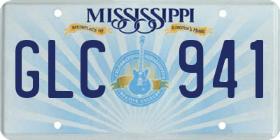 MS license plate GLC941