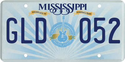 MS license plate GLD052