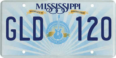 MS license plate GLD120